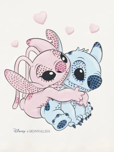 Monnalisa Girls Stitch And Angel Dress In Pink