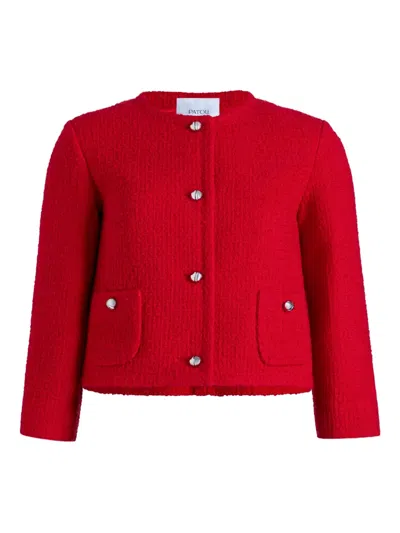 Patou Button-down Long-sleeved Casual Jacket In Red