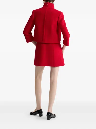 Patou Button-down Long-sleeved Casual Jacket In Red