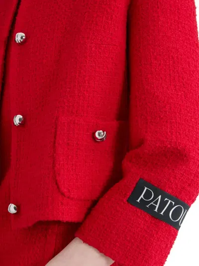 Patou Button-down Long-sleeved Casual Jacket In Red