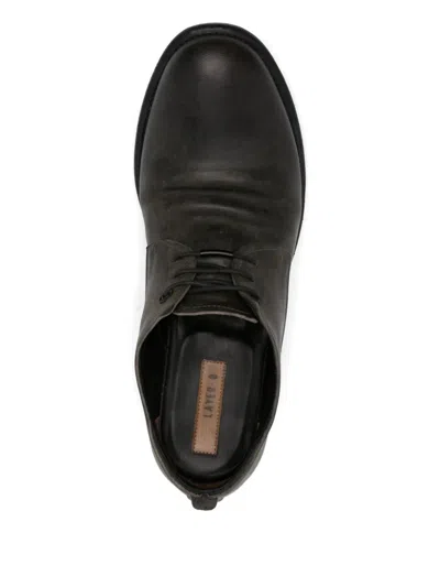 Layer Zero Lace-up Leather Derby Shoes