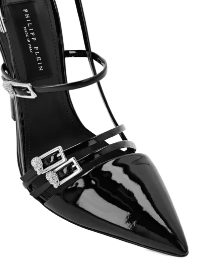 Philipp Plein Buckle-embellished Slingback Pumps In Black