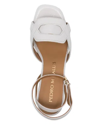 Pedro Miralles 90mm Platform Ankle-strap Sandals In White