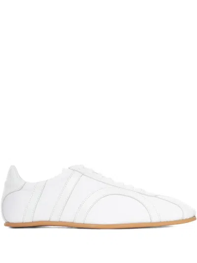 Totême Leather-panel Lace-up Sneakers In White