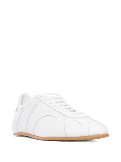 Totême Leather-panel Lace-up Sneakers In White