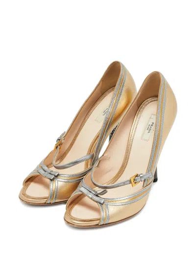 Pre-owned Prada 2023 90mm Leather Bow Pumps