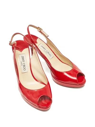 Pre-owned Jimmy Choo 120mm Nova Peep Slingback Pumps