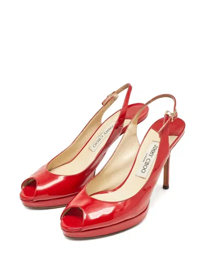 Pre-owned Jimmy Choo 120mm Nova Peep Slingback Pumps