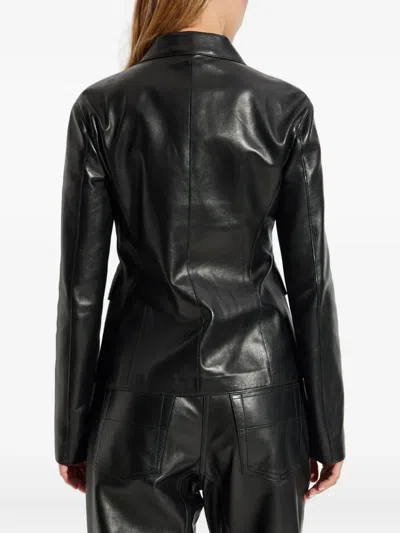 Tom Ford Long-sleeved Leather Jacket In Black