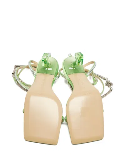 Pre-owned Mach&mach 90mm Crystal-heart Sandals