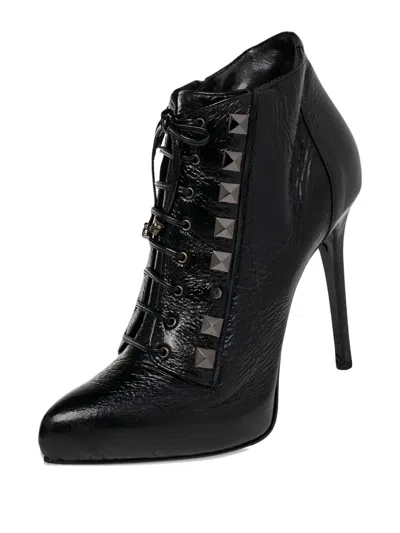 Pre-owned Le Silla 2023  115mm Patent Leather Studded Lace Pumps