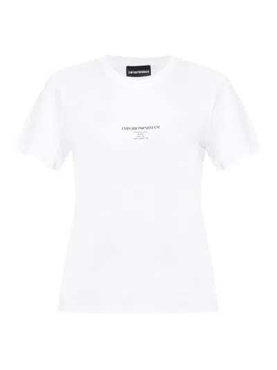 Emporio Armani Logo-print Cotton T-shirt In White