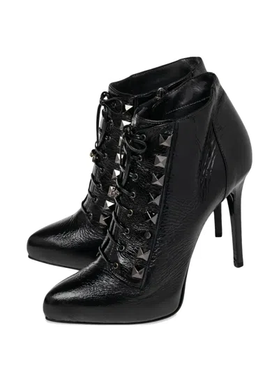 Pre-owned Le Silla 2023  115mm Patent Leather Studded Lace Pumps