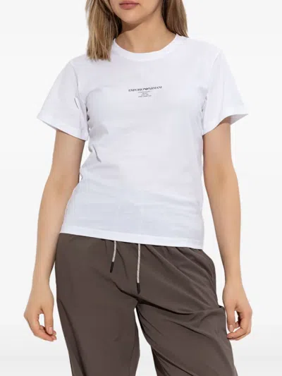 Emporio Armani Logo-print Cotton T-shirt In White