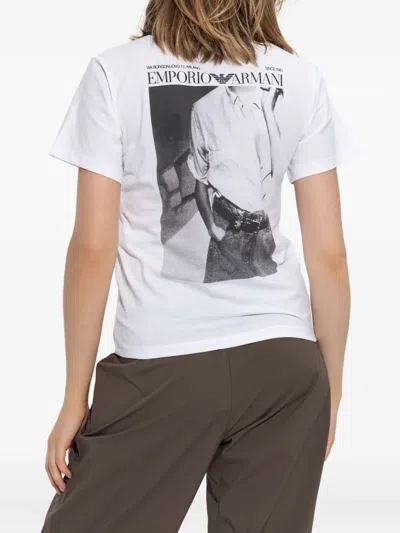 Emporio Armani Logo-print Cotton T-shirt In White