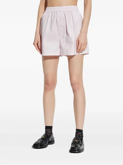 Moschino Goose-embroidered Shorts In Pink
