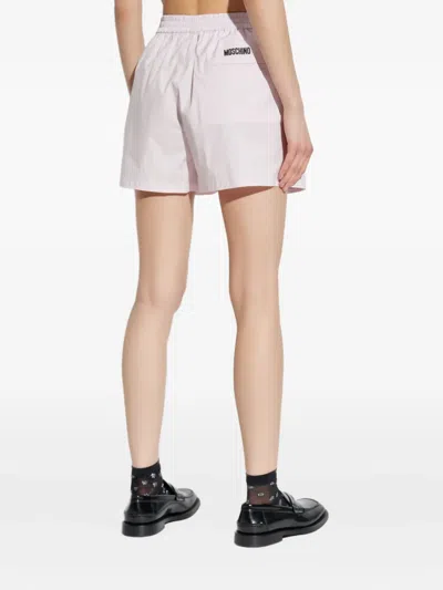 Moschino Goose-embroidered Shorts In Pink