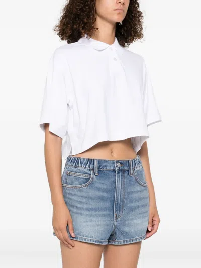 Alexander Wang Short-sleeve Polo Shirt In White