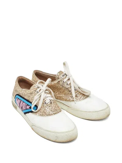Pre-owned Miu Miu Glitter-panelled Sneakers