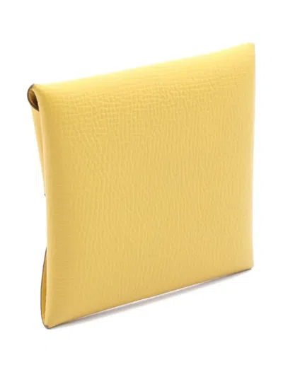 Pre-owned Hermes 2022 Bastia Jaune Square-frame Purse