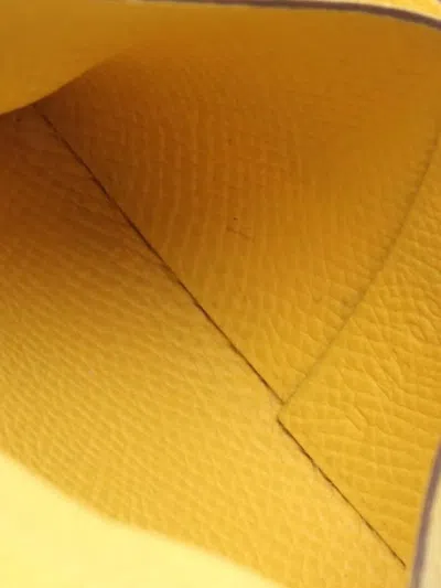 Pre-owned Hermes 2022 Bastia Jaune Square-frame Purse