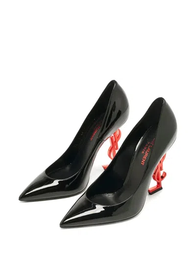 Pre-owned Saint Laurent Opyum Patent Leather Ysl Heel Pumps