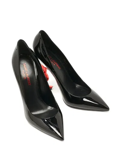 Pre-owned Saint Laurent Opyum Patent Leather Ysl Heel Pumps