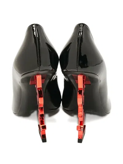 Pre-owned Saint Laurent Opyum Patent Leather Ysl Heel Pumps