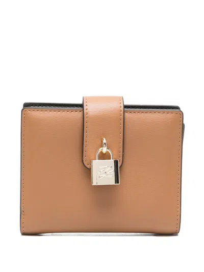 Karl Lagerfeld Padlock-detailing Wallet In Brown