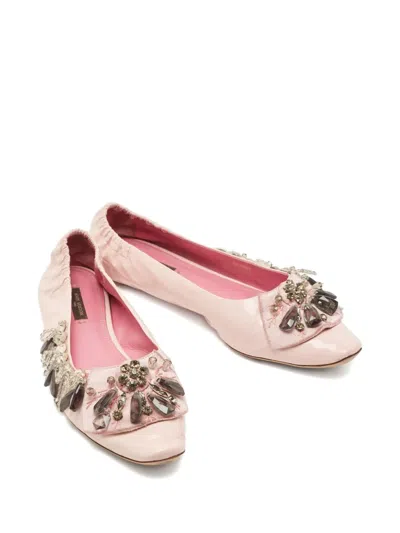 Pre-owned Louis Vuitton Crystal-embellished Ballet Flats