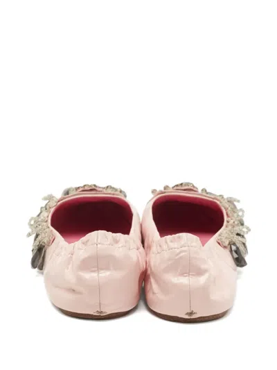 Pre-owned Louis Vuitton Crystal-embellished Ballet Flats