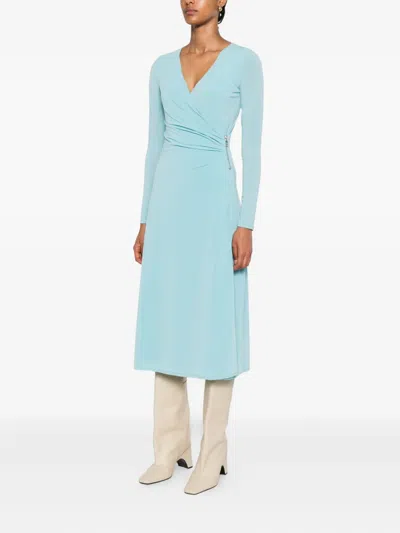 Karl Lagerfeld Zip-detail Wrap Dress In Blue