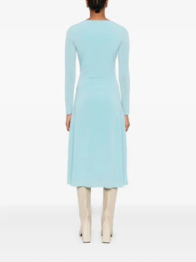 Karl Lagerfeld Zip-detail Wrap Dress In Blue