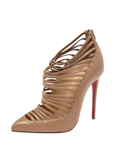Pre-owned Christian Louboutin 2024 115mm Gortik Strappy Caged Pumps