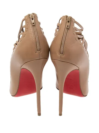 Pre-owned Christian Louboutin 2024 115mm Gortik Strappy Caged Pumps