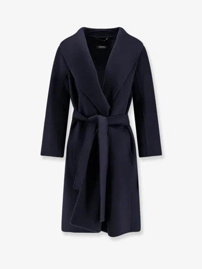 's Max Mara Messi Wool Coat In Blue