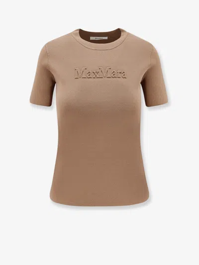 Max Mara Biscuit Viscose Blend Adelio T-shirt In Brown