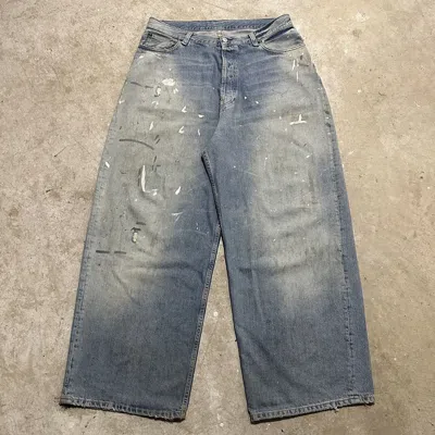 Pre-owned Acne Studios 2023 Baggy Wideleg Trefalgar Painted Jeans 34