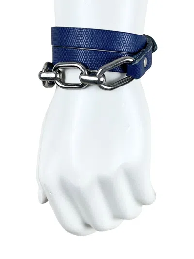 Pre-owned Jun Takahashi X Undercover Triple Wrapped Silver Chain Link Leather Bracelet