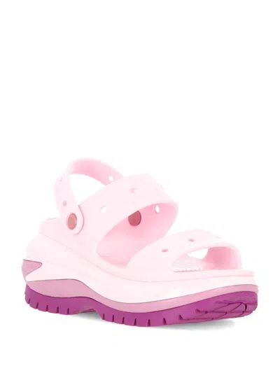 Crocs Open Toe Flat Sandals In Pink