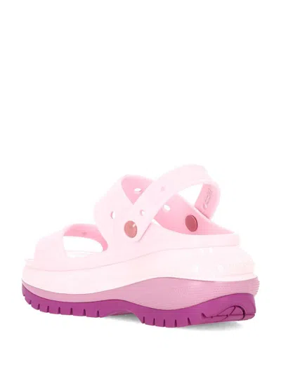 Crocs Open Toe Flat Sandals In Pink