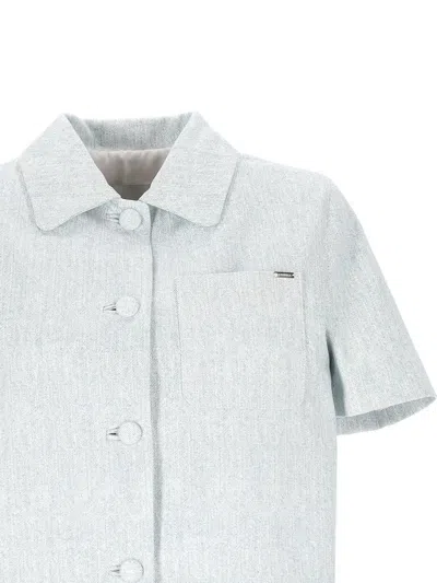 Cassell Light Blue Denim Bowling Shirt In Blue