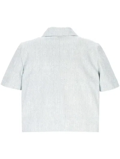 Cassell Light Blue Denim Bowling Shirt In Blue