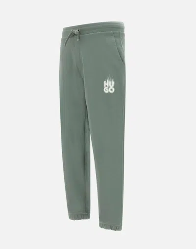 Hugo Boss Hugo Dilibero Sage Green Cotton Jogger Pant In Green