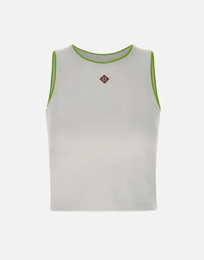 Casablanca White Pima Cotton Tank Top