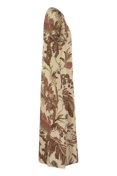 Weekend Max Mara Revere Printed Silk T Shirt Dress In Neutral