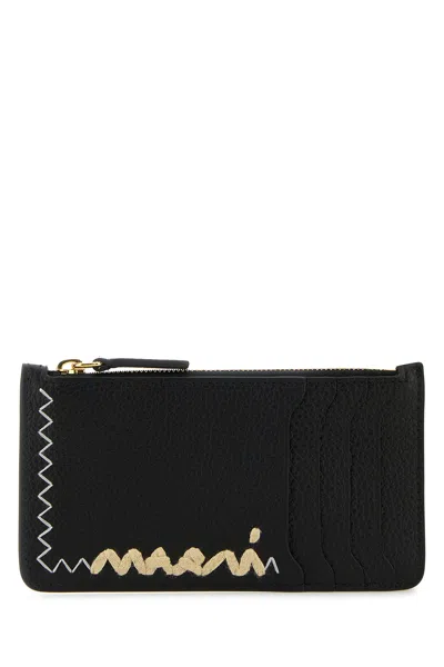 Marni Leather Card Holder Zigzag Stitching