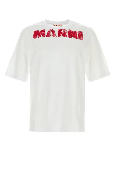 Marni Logo T-shirt In White