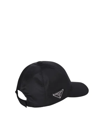 Prada Men Re-nylon Baseball Cap In Black