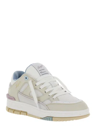 Axel Arigato 'area Lo' White And Multicolor Sneakers With Logo Detail In Leather Blend Woman